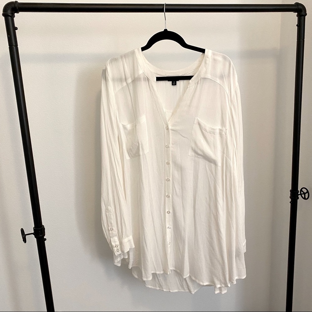 Torrid plus size white button up shirt